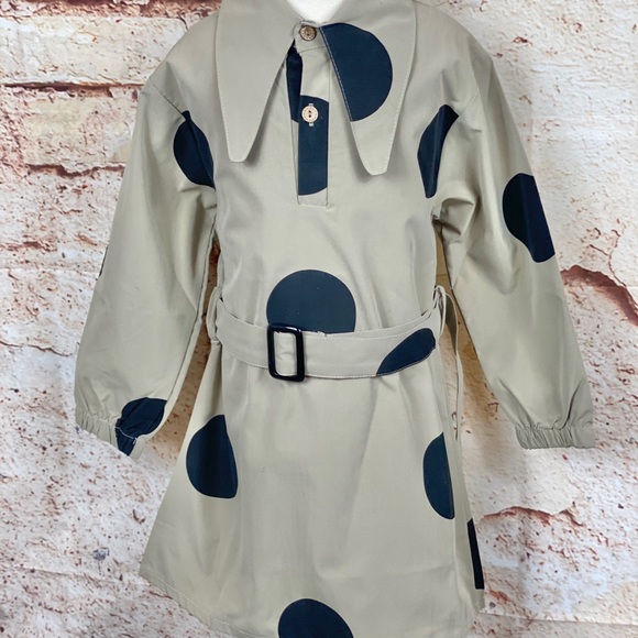 I Spy Polka Dot 2 Piece Belted Trench Coat Dress - Picture 5 of 11
